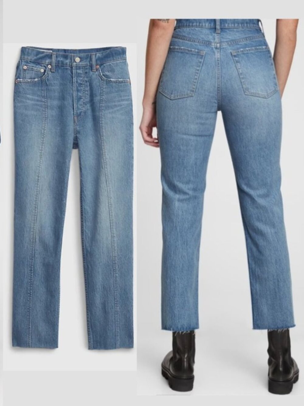 Gap - High Rise Cheeky Straight Jeans 703519 | Light Indigo | Size 32 | Size 14